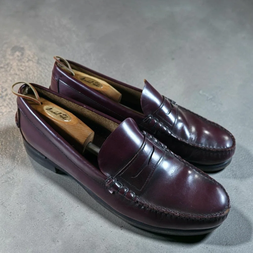 Sebago Classic Penny Loafers Burgundy Leather Handsewn Men's 12 Slip On